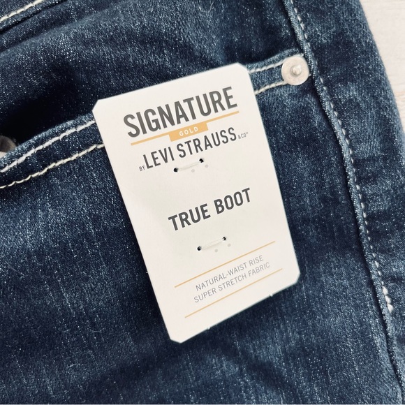 Levi Strauss Signature Dark Blue Denim Jeans True Boot Size 18… 34X31 NWT - Picture 6 of 10
